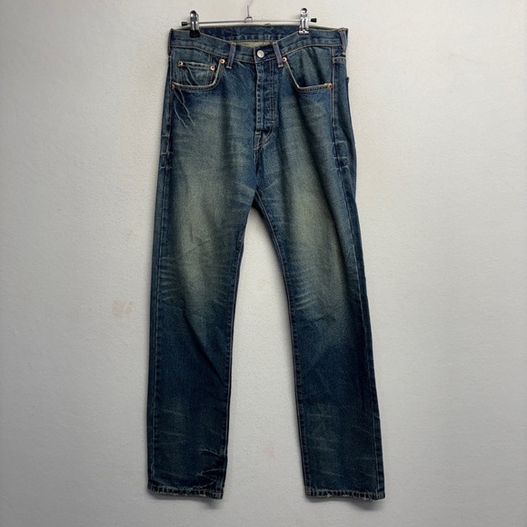 Vtg Levi’s 501xx USA made jeans 30 x 34 dark blue - Picture 1 of 8